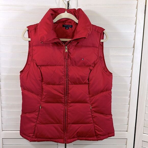 NWOT Tommy Hilfiger Crimson Down Puffer Vest Red Size Large - Picture 2 of 11